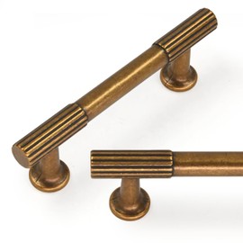 Asimerdeco 10 Pack Antique Brass Cabinet Pulls 3 Inch(76mm) Kitchen Cabinet Handles Solid Zinc Alloy Cabinet Hardware Drawer Pulls