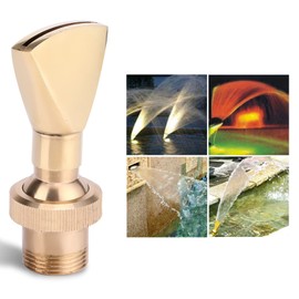 Zerone Fountain Nozzle, 1/2" DN15 3/4" DN20 Direction Adjustable Fan Shaped Brass Fountain Nozzle Sprinkler Spray for Garden Pond, Amusement Park,