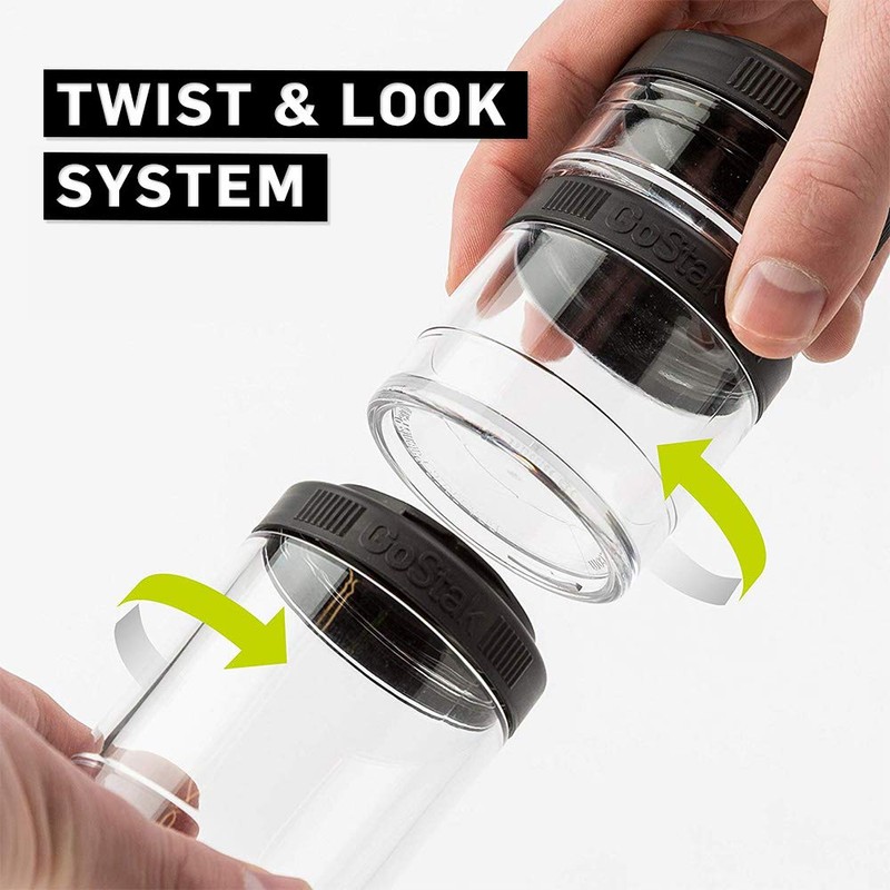 BlenderBottle GoStak container for storing protein powder vitamins and more