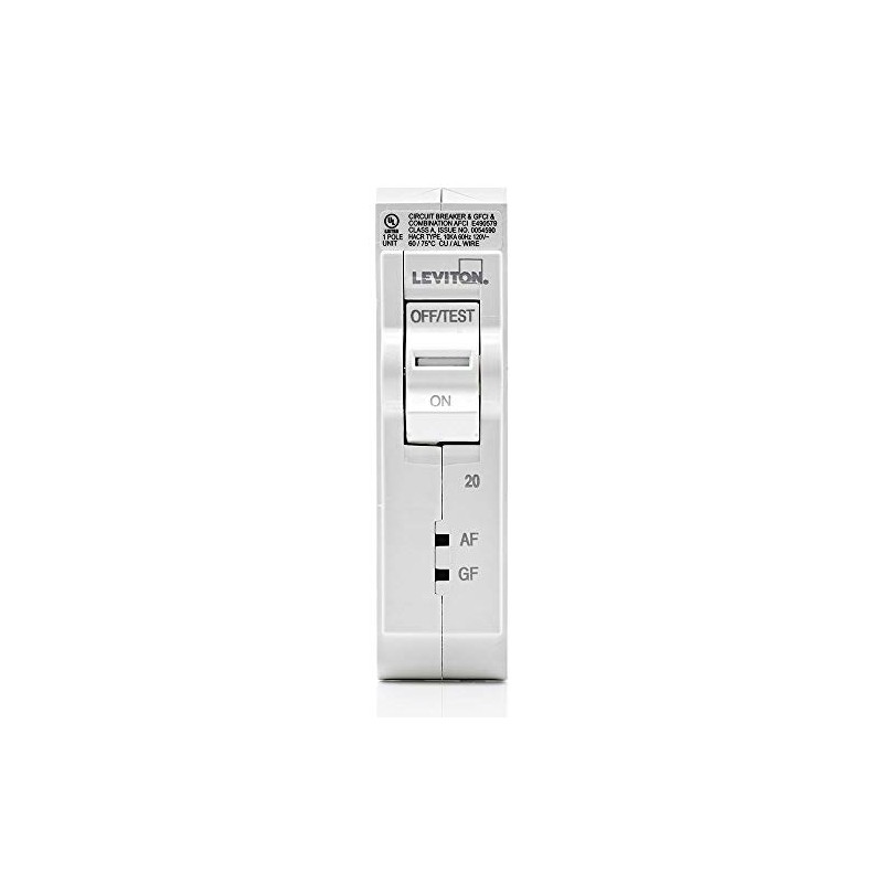 Leviton 20A 1-Pole Plug-On AFCI/GFCI Branch Circuit Breaker, Hydraulic Magnetic,
