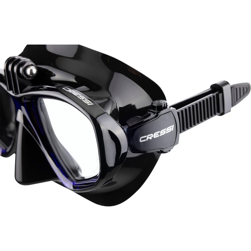CRESSI Action Mask Black/Blue - Unisex Tauchmaske Reduziertem Volumen und