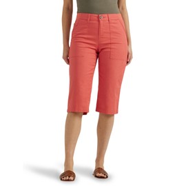 Lee Women's Ultra Lux Comfort with Flex-to-Go Utility Skimmer Capri Pant, Poppy, 16