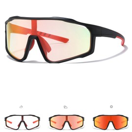 TJUTR Photochromic Cycling Glasses for Men Women Youth - TR90 Frame Sports Sunglasses - Wide Angle Anti Glare Running Baseball Fishing Driving Motorcycle MTB Riding UV400 Protection