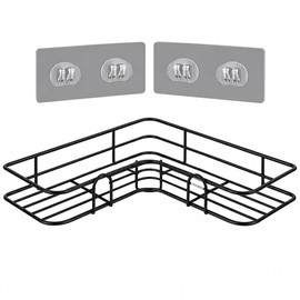 Wall Mounted Corner Shower Shelf for Bathroom Storage – Single-Tier Iron Organizer for Shampoo, Toiletries and Cosmetics