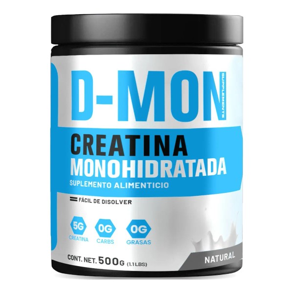 Creatina Monohidratada 500g D-mon En Polvo Sabores Natural