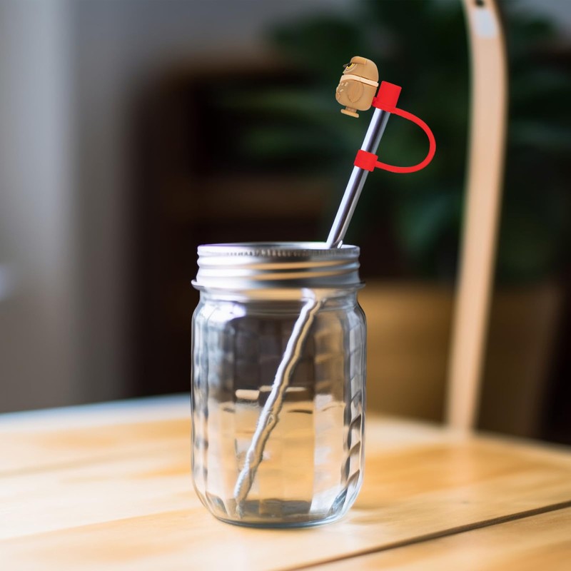CAIRIAC Straw Covers, Silicone Straw Tip Covers Cute Owl Straw