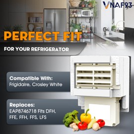 Upgraded For 242303001 frigidaire damper assembly, Assembly Air Damper for frigidaire refrigerator, Compatible with Frigidaire, Crosley White Replaces EAP8746718 Fits DFH, FFE, FFH, FFS, LFS