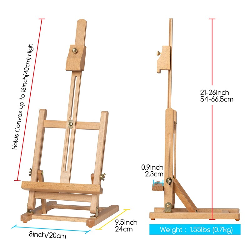 MEEDEN Tabletop H-Frame Easel, Hold Canvas up to 16", Adjustable