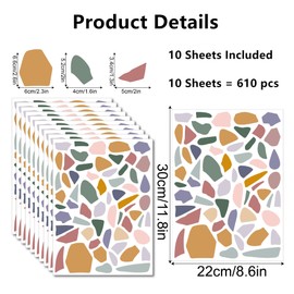 DIY Irregular Marble Wall Stickers, Water Proof and Removable Wall Art Stickers, Wall Murals for Living Room Bedroom Background, 10 Pieces PVC Wallpaper 30 * 22cm.