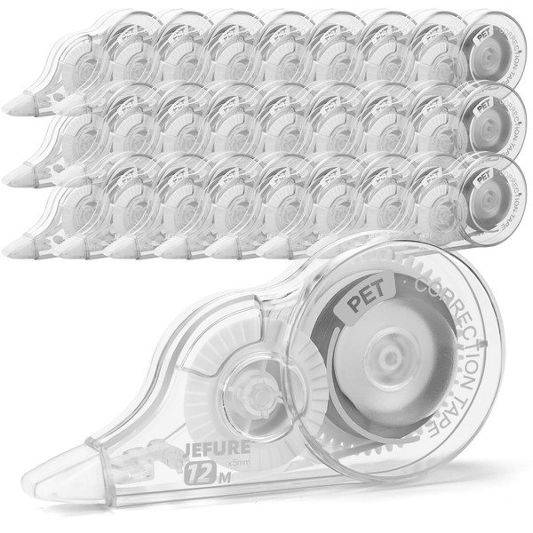 JEFURE 30 Pcs 39.4 Ft White Out Correction Tape, Whiteout