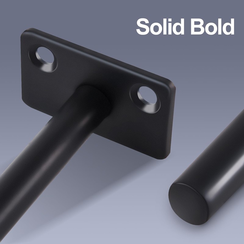 16 Pcs 6" Black Solid Steel Floating Shelf Bracket Blind