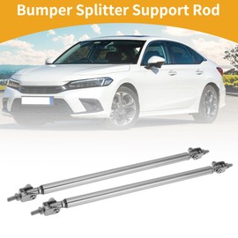 Partuto 2pcs 20cm/7.87in Car Splitter Support Rods Adjustable Front Rear Bumper Lip Splitter Strut Rod Tie Support Bars Aluminum Alloy Silver Tone