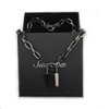 Succuba Padlock Necklace Chain Collar Choker with Two Keys and