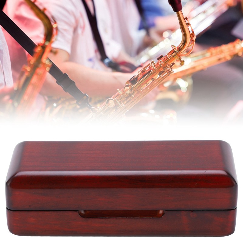 Solid Wood Mouthpiece Case Box Portable Storage for Sax Musical