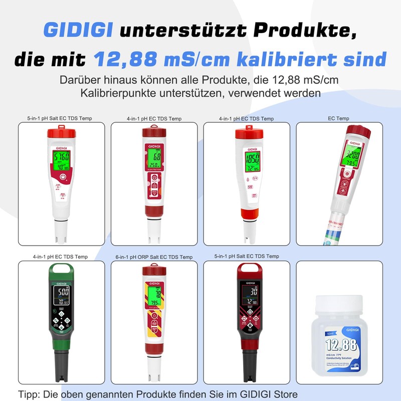 12.88 mS/cm calibration solution. The 12880 μS/cm conductivity calibration solution