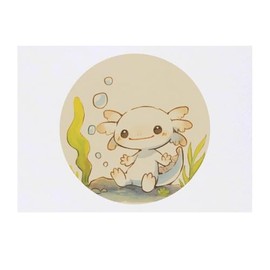 'Cute Axolotl Sitting Underwater' Temporary Tattoo - Water Resistant, Skin-Safe, Non-Toxic Transfer (TO00082689)