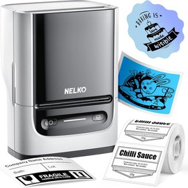 PM220 and PM220S Portable Bluetooth Label Maker Printer, Bluethooth Label Printer, Portable Thermal Printer for Small Business, Sticker Printer, TikTokShopBacktoSchool:_White Printer+1 Roll White Tape