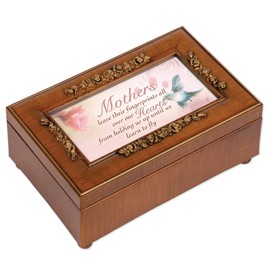 Cottage Garden Mothers Leave Their Fingerprints Rose Mom Gift Music Jewelry Box Plays Wind Beneath My Wings