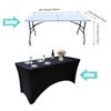 Yoquare 2 Pack Black 6FT Rectangular Spandex Table Cover -