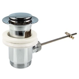 Excenter Drain and Overflow Fittings for Sinks with Overflow, Glossy, Chrome Plated