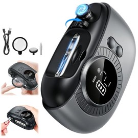 Electric Nail Clipper 3 in 1 Electric Nail Trimmer with Polishing & Filer | 2 Speeds Adjustable, Built-in LED Light & Magnifier, LCD Display, Electric