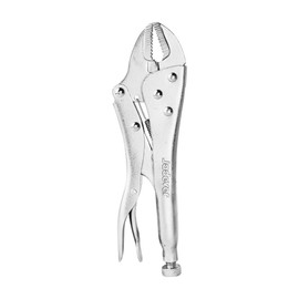 Jadever 10-Inch Locking Jaw Pliers, Straight Jaw Vise Grip Pliers, Max 43mm Opening Range, Nickle Plated, Quick Release Trigger, Fit for Clamping/Twisting/Welding