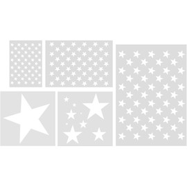 Plantillas de Dibujo Reutilizables de Estrellas de 5 Puntas en Pp Blanco, Diseño Delicado y Portátil para Manualidades y Scrapbooking