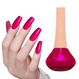 QIUFSSE Hot Pink Nail Polish Quick Dry,Long Lasting Nail Polish Super Lustrous Effect for Nail Art Salon Home,Esmaltes Para Uñas,0.41 fl oz(03 Hot Pink)