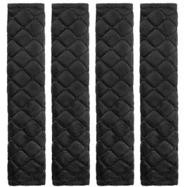 Tatuo 4 Pack Seat Belt Cover Extra Long Seat Belt Pads for Car Soft Comfort Shoulder Strap Covers Harness Pads Helps Protect Your Neck and Shoulder(25.6 Inch,Black)
