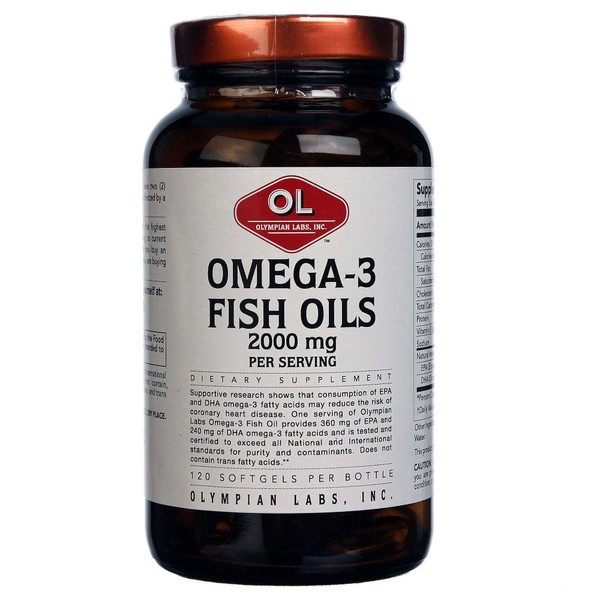 Olympian Labs Omega-3 Fish Oils - 2000 mg - 120 Softgels