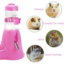 RUGNADOO BiberóN 3 En 1 para HáMster 80ml, Botella De Agua para HáMster, Botella AutomáTica para Colgar En La AlimentacióN, Dispensador AutomáTico con Contenedor De Alimentos, Aalimentador AutomáTico