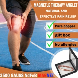 YINOX Magnetic Copper Anklet for Men 26cm/10mm