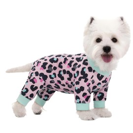 Dog Surgery Recovery Suit for Male/Female,Dog Anti-Hair Anti Licking Pajamas Onesie,Wound Protection Puppy E-Collar & Cone Alternative Jumpsuit For Small Medium Dogs_M(Pink Leopard)