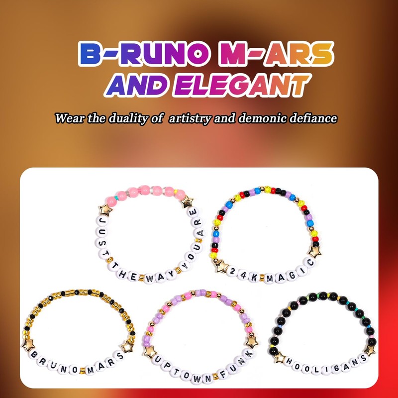 AICase Bracciali ispirati a Bruno Mars Merch,5 braccialetti dell'amicizia