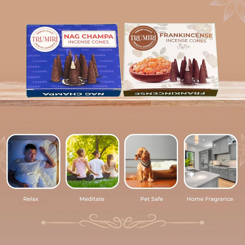 TRUMIRI Incense Cones - Combo Pack of 20 Cone Incense