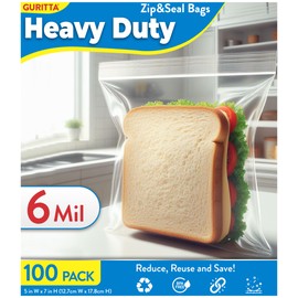 6mil Heavy Duty Plastic Bag, Storage Zip Top Bag, 4x Thicker Zipper Bag, Reusable Zip Top Bag Reusable Bag, Plastic Poly Bag for Cakes, Foods, Tools, Accessories, Kitchen Utensils 5x7" Pack 100