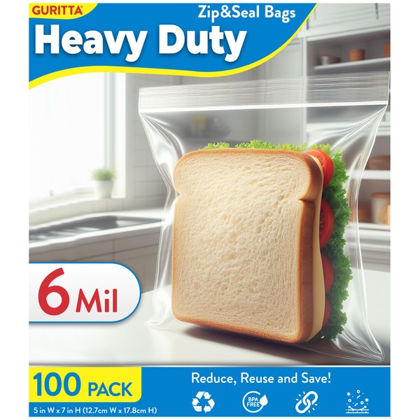 6mil Heavy Duty Plastic Bag, Storage Zip Top Bag, 4x