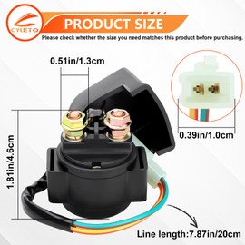 Cyleto GY6 Starter Solenoid Relay for TaoTao Coolster 110cc 125cc 50cc 90cc 150cc 250cc Engine Compatible with ATV Dirt Bike Go Kart Scooter Dune Buggys Roketa SSR Pocket Bike Chopper Scooter Moped
