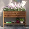 Outsunny Raised Garden Bed with Galvanized Steel Frame, Storage Shelf