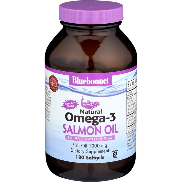 Omega-3 (Salmon Oil) 180 SoftGels, 1000 mg - Bluebonnet