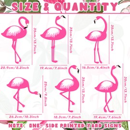 Amyhill 12 Pack Flamingo Yard Signs with Stakes Pink Flamingo Stakes Lawn Decor Tropical Sign Large Waterproof Yard Party Supplies for Christmas Summer Sidewalks Photo Props(Classic)