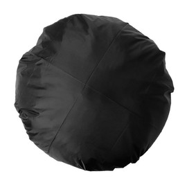 NUZAMAS Round Fire Pit Cover 44Inch 112cm Waterproof Dust-proof Outdoor Garden Patio Protective Cover with Drawstring Patio Fireplace Cover for Stove Black