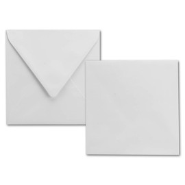 25x square envelopes bright white (white) - 100 g m² - 15 x 15 cm - Ideal for greeting cards and invitation cards - Brand: