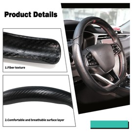 3 Pc Car Carbon Fiber Anti-Skid Steering Wheel Cover，Butterfly Steering Wheel Cover,Segmented Steering Wheel Protector,Universal 99% car Steering Wheel,Car Interior Accessories