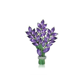 Teyolo Broches de flores con diamantes de imitación para mujer, broche floral esmaltado, alfileres de solapa para mamá, esposa, accesorios de vestir elegantes, regalo para el día de la madre, Cobre