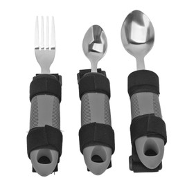 3Pcs Adaptive Utensils for Elderly Arthritis Disabled Adults Weak Hand Grip Handicapped Weighted Eating Fork Spoon