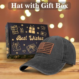 Supload Retired Gifts for Men 2025 - Retirement Hat, Retirement Gift for Women, Happy Retired Gift - American Flag Hat for Men