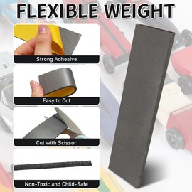 pinedash pro 4oz 12Pcs Derby Weights & 3oz Strip - Pinewood Car Weights Kit