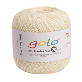 golo Knitting Yarn Crochet Yarn 20 for Hand Knitted Crochet Yarn Thread Crochet (Pearl White)