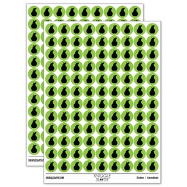 Pear Fruit Solid 200+ Round Stickers - Matte Finish - 0.50" Size - Light Green